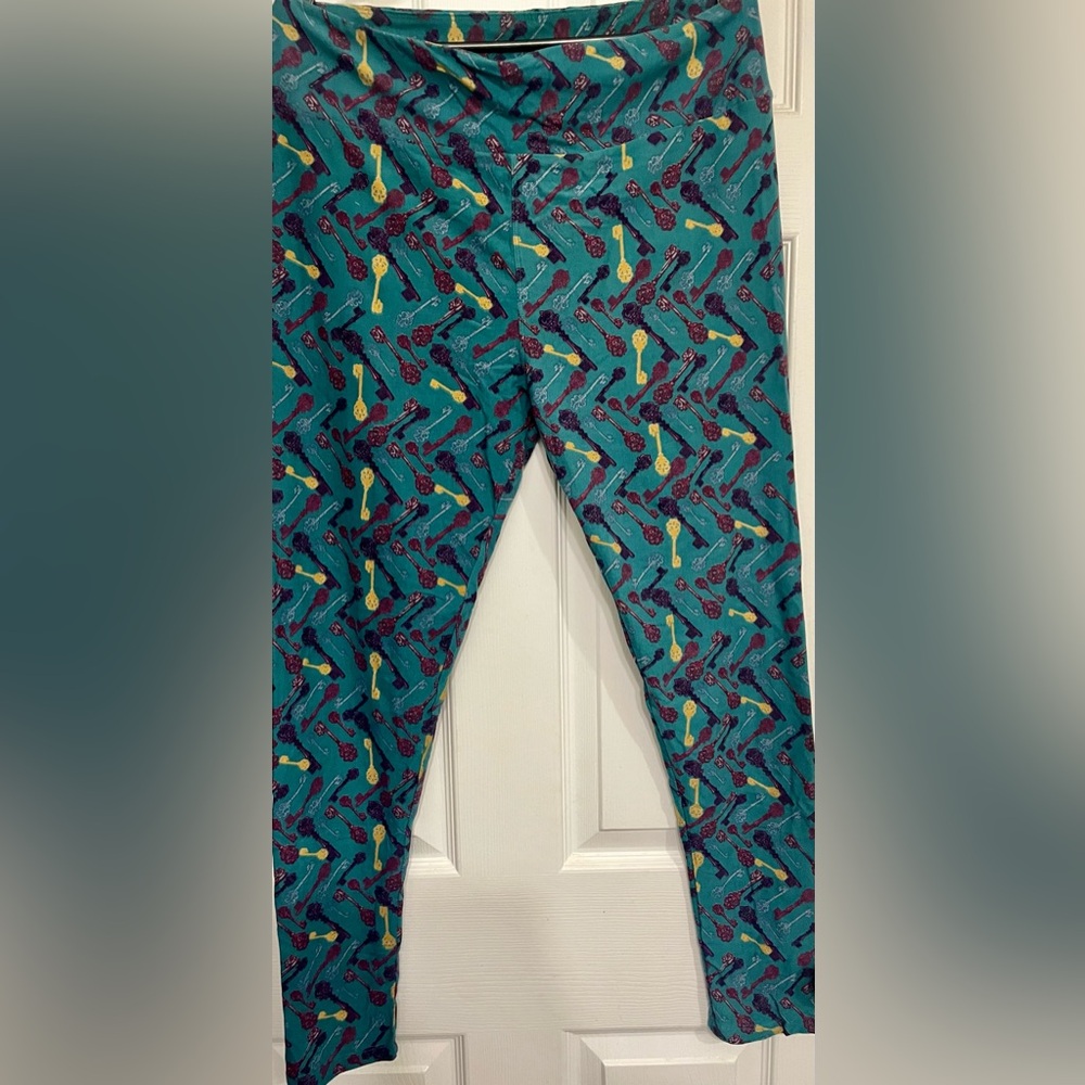 LuLaRoe Blue and Yellow Leggings Dynamic Design